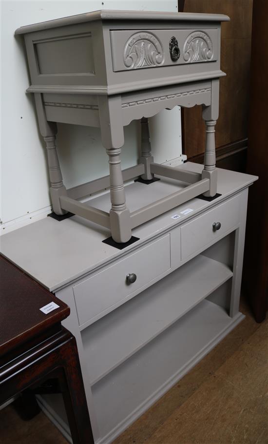 2 drawer unit and a lamp table